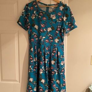 Blue Floral Dress with Pockets